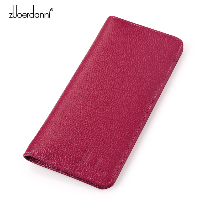 Leather Work Folder - ultra-thin wallet ladies long wallet Soft