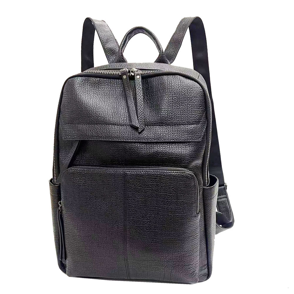 Leather Work Rucksack - Large Man Genuine Leather Travel Backpack