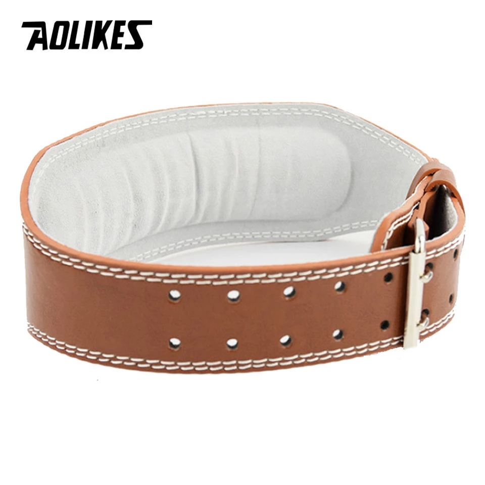 Leather Workout Belt - AOLIKES New Wide Weightlifting Belt Bodybuilding