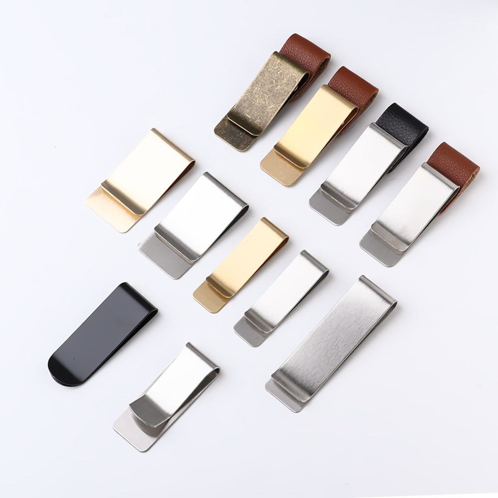 Leather Work Folder - Stainless Steel Handmade Leather Brass Clips