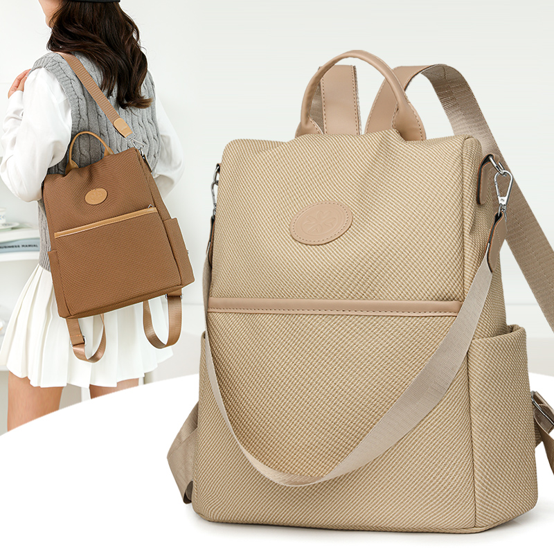 Leather Work Rucksack - Trendy Anti Theft Travel Backpack for