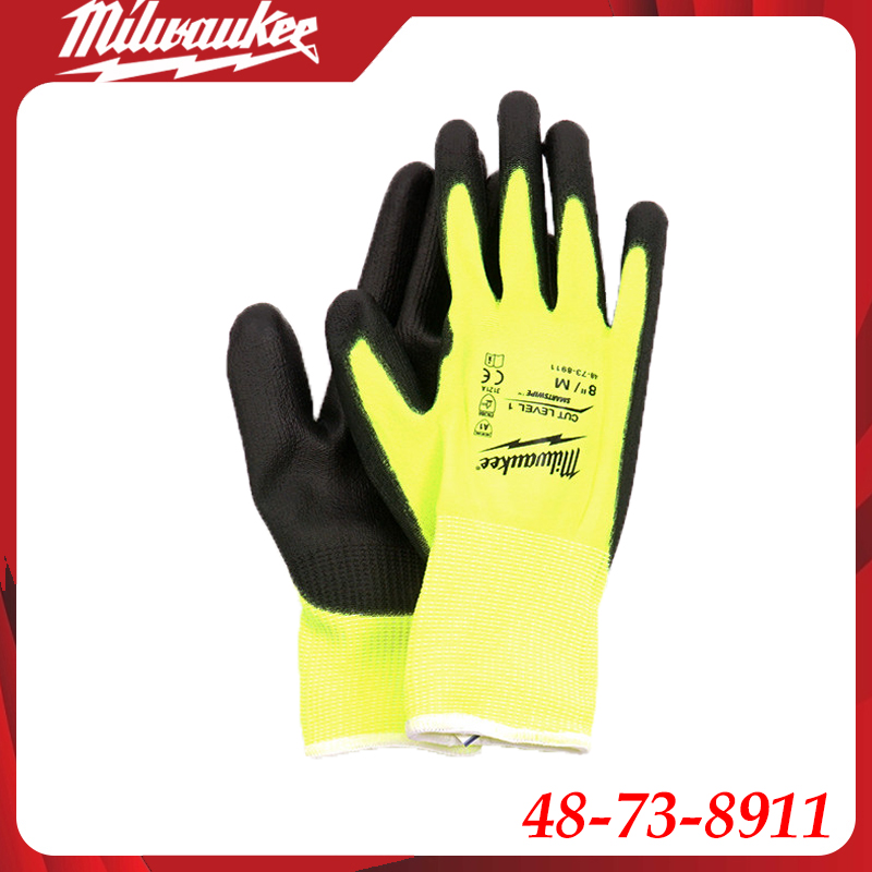 Leather Work Organiser - Milwaukee 48-73-8911 High-Visibility Work Gloves Heavy-Duty