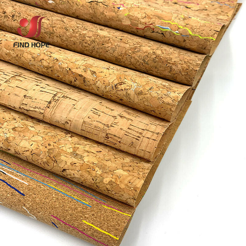 Leatherwork Embossing - Multi-Color Size Natural Cork Faux Leather