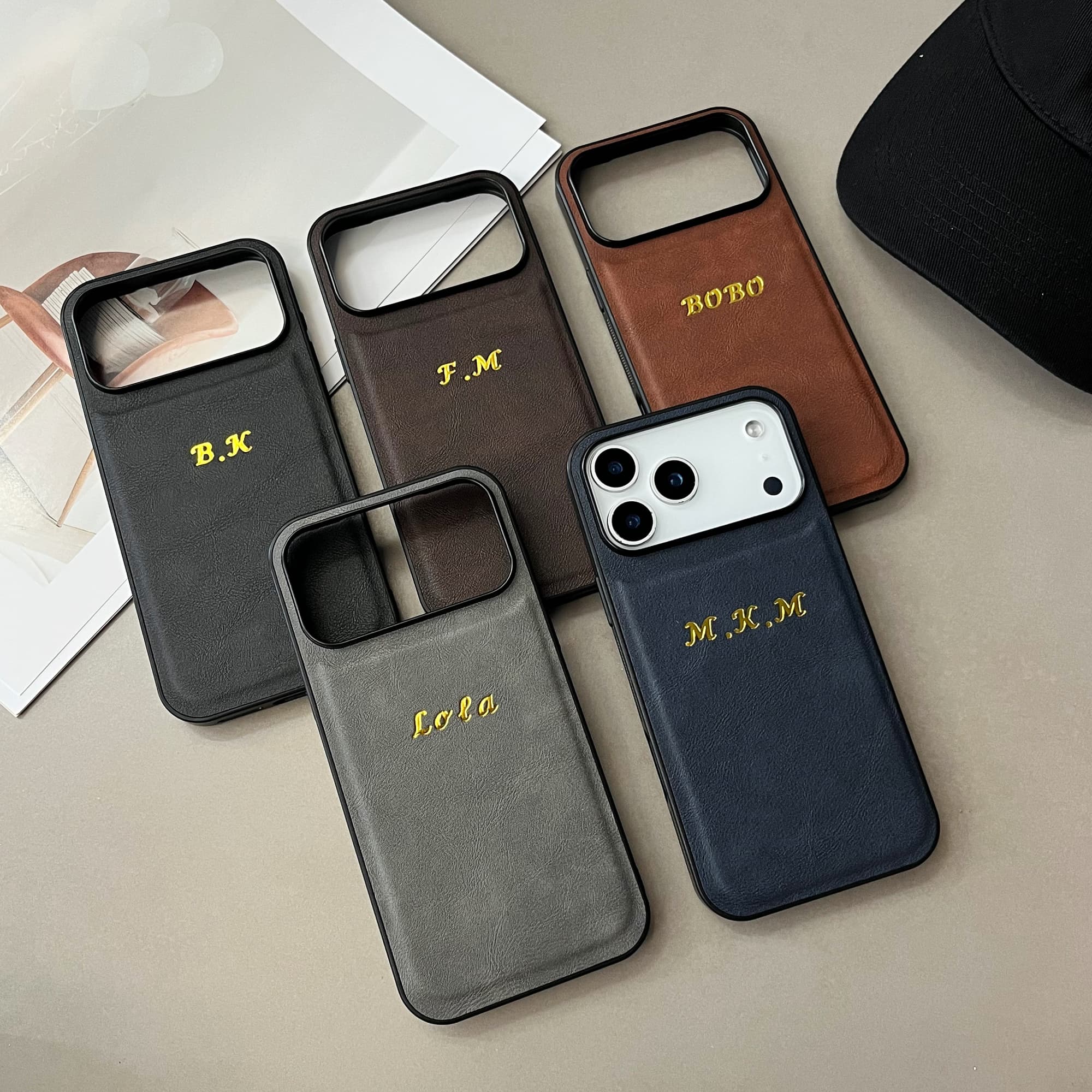 Leatherwork Embossing - Luxury Custom Name Gold Hot Foil