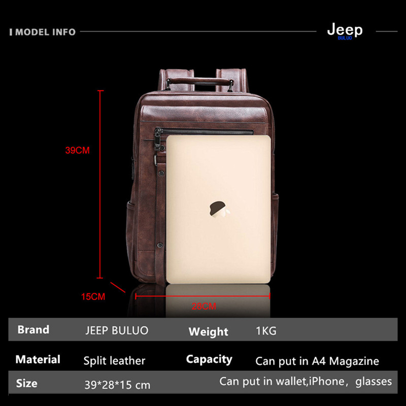 Jeep Buluo Men's Leather Backp - огляд і ціна Leather Work Rucksack