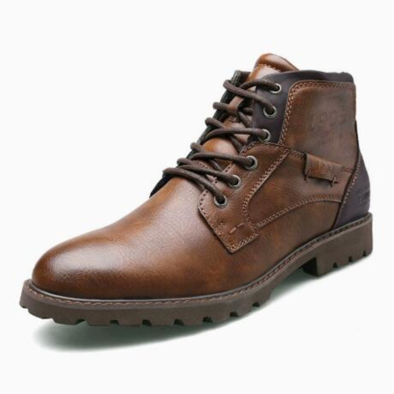 Leather Men Ankle Boots Plus S - огляд і ціна Leather Work Fabric