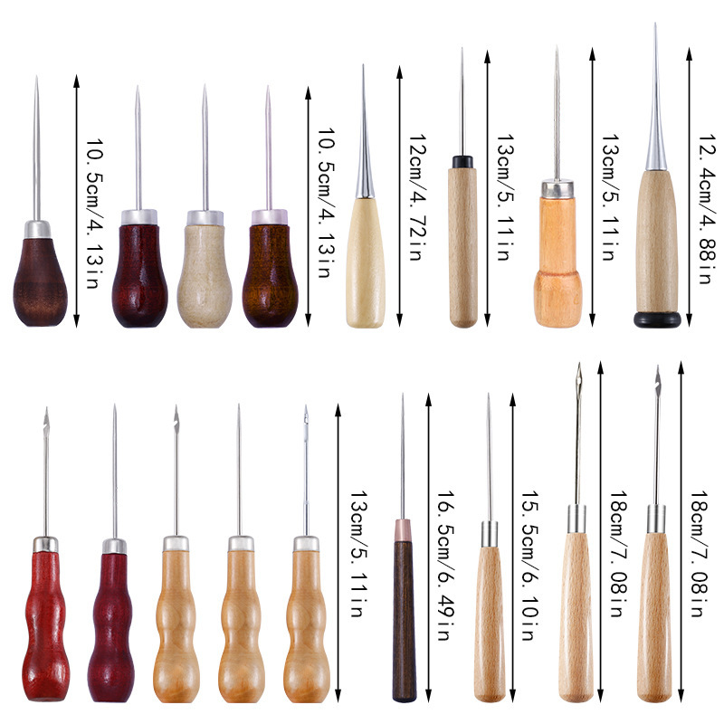 Leather Awl Wood Handle Awls S - огляд і ціна Leather Work Organiser