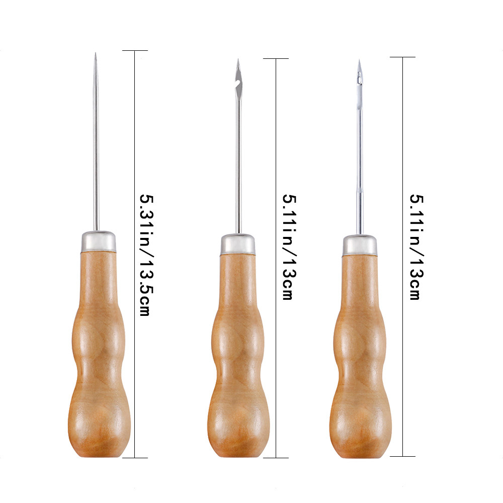 Leather Awl Wood Handle Awls S - огляд і ціна Leather Work Organiser
