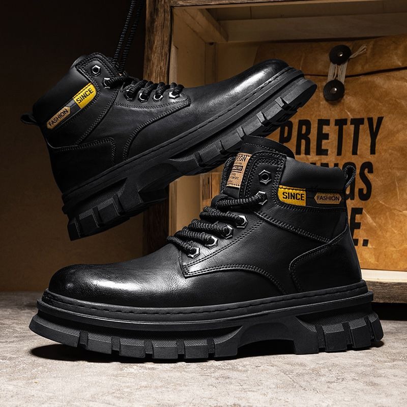Vintage Men Platform Ankle Boo - огляд і ціна Leather Work Fabric