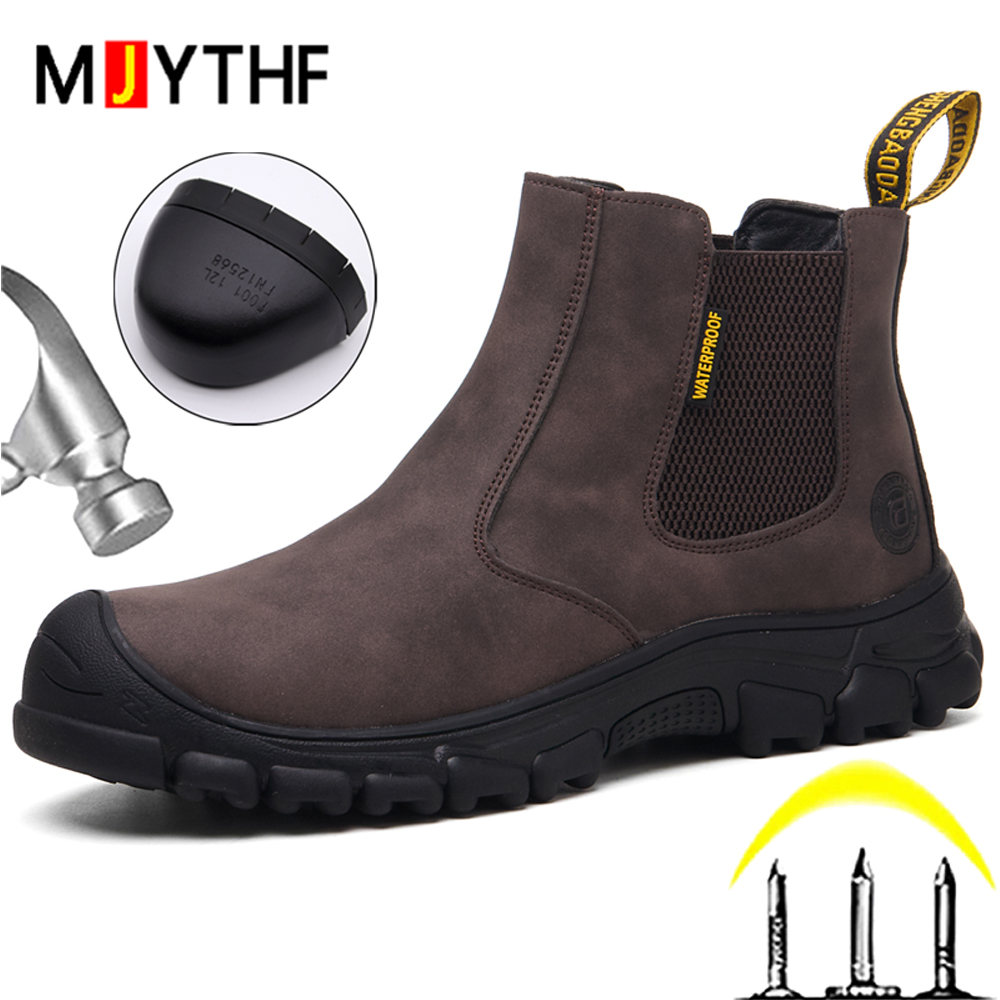 Waterproof Work Boots Men Punc - огляд і ціна Leather Work Fabric
