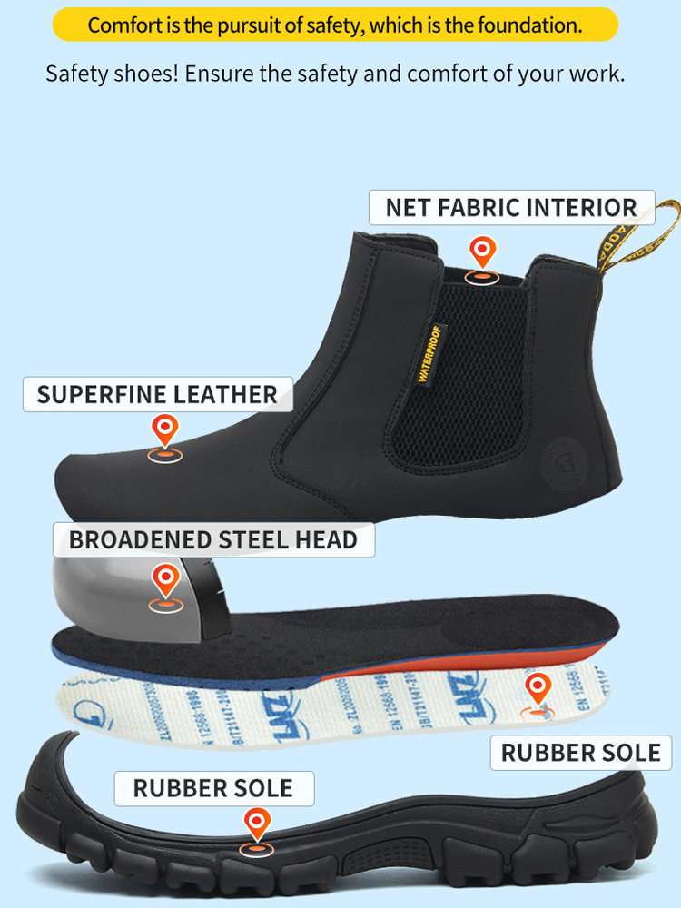 Waterproof Work Boots Men Punc - огляд і ціна Leather Work Fabric