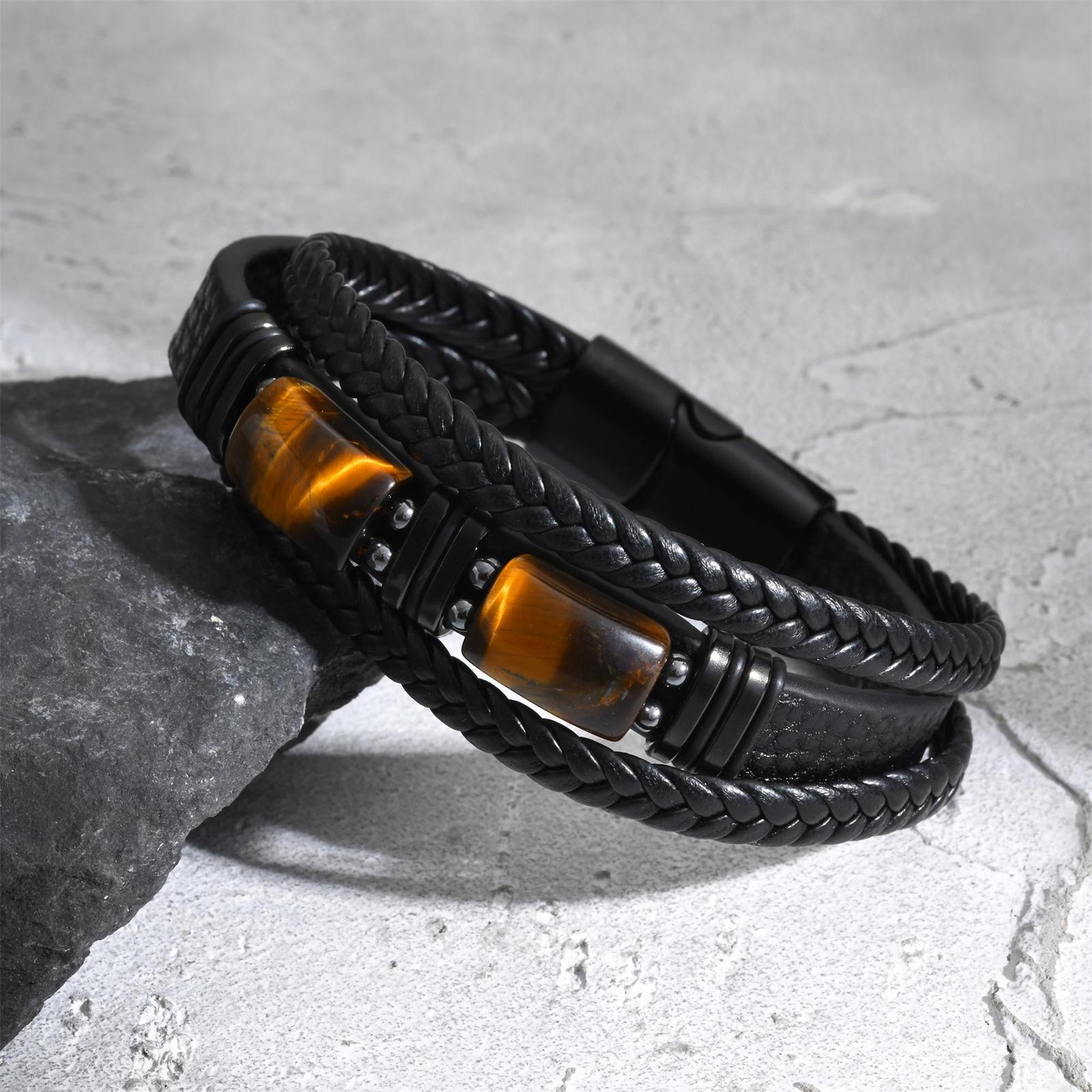 Men Braided Leather Bangle Tig - огляд і ціна Leatherwork Logo