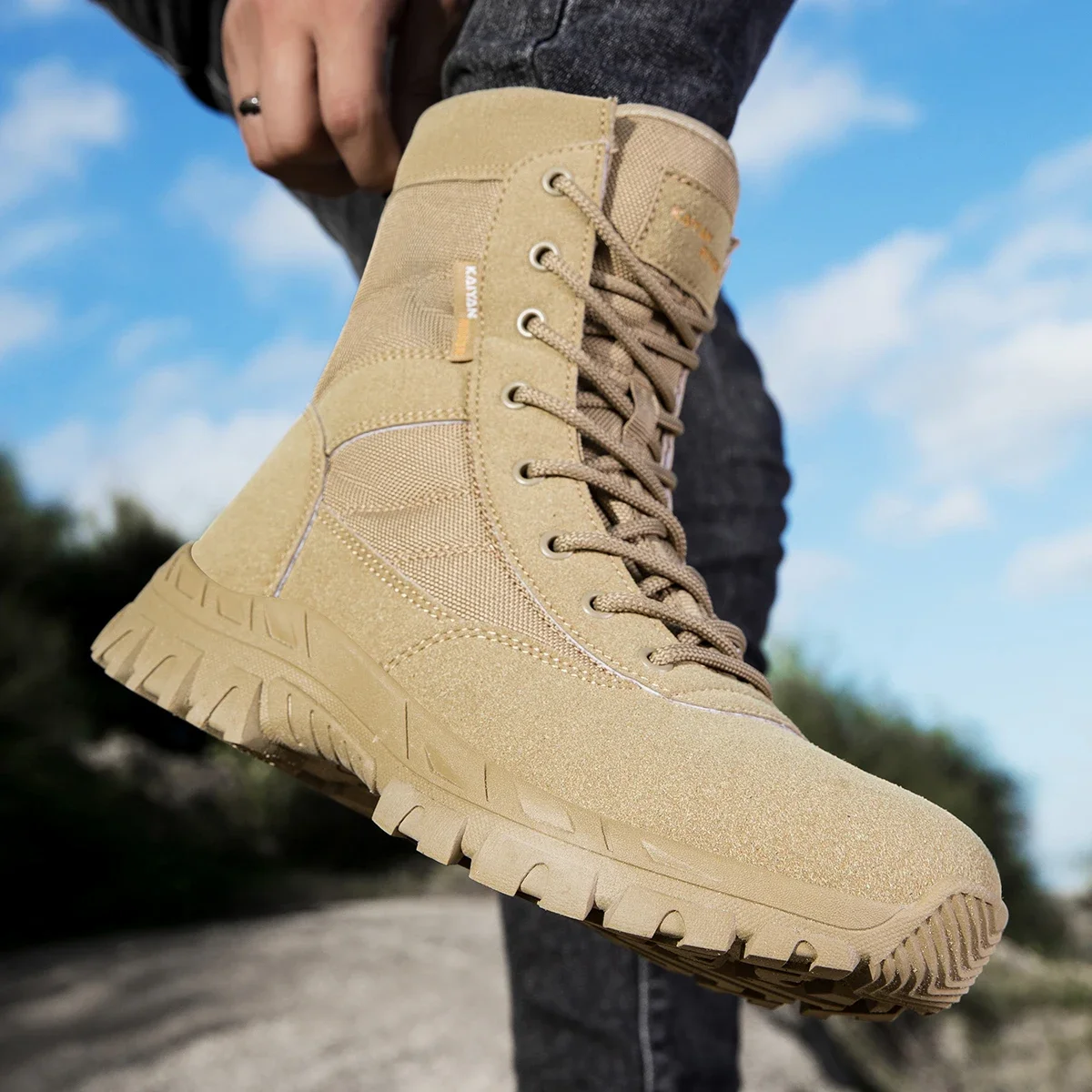 Men's Outdoor Hiking Shoes Hig - огляд і ціна Leather Work Fabric