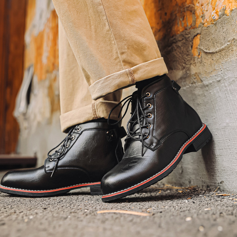 Luxury Retro High Men's Leathe - огляд і ціна Leather Work Fabric