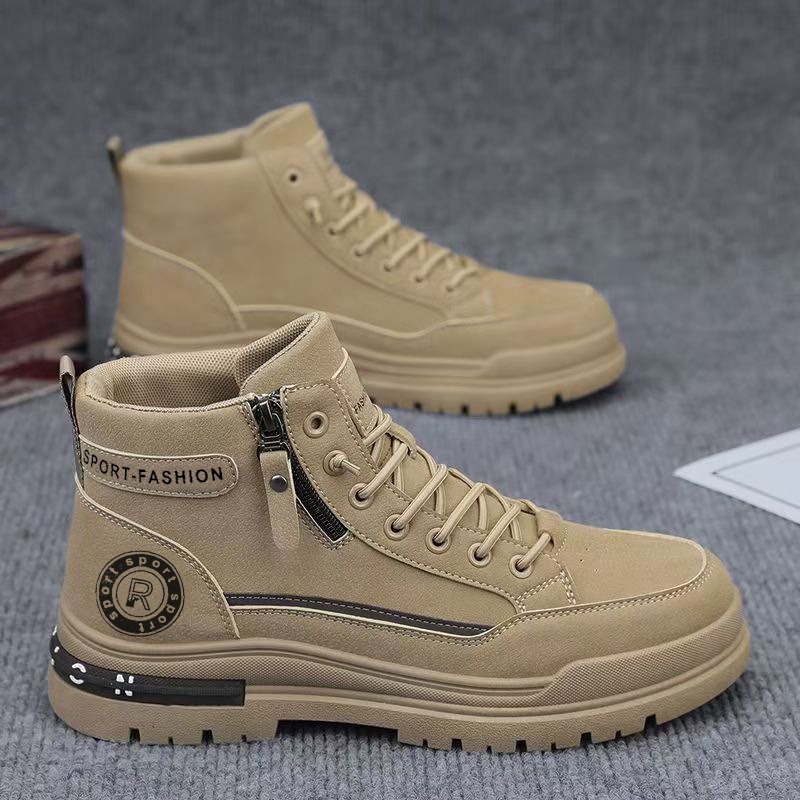 Men Retro High Top Work Boots  - огляд і ціна Leather Work Fabric