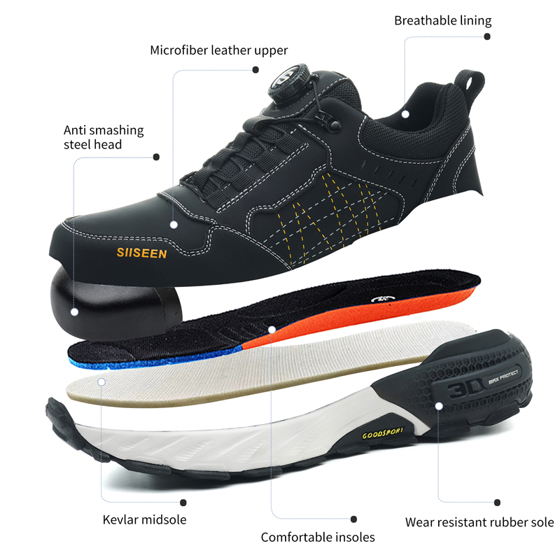 Black Leather Safety Shoes Sec - огляд і ціна Leather Work Fabric