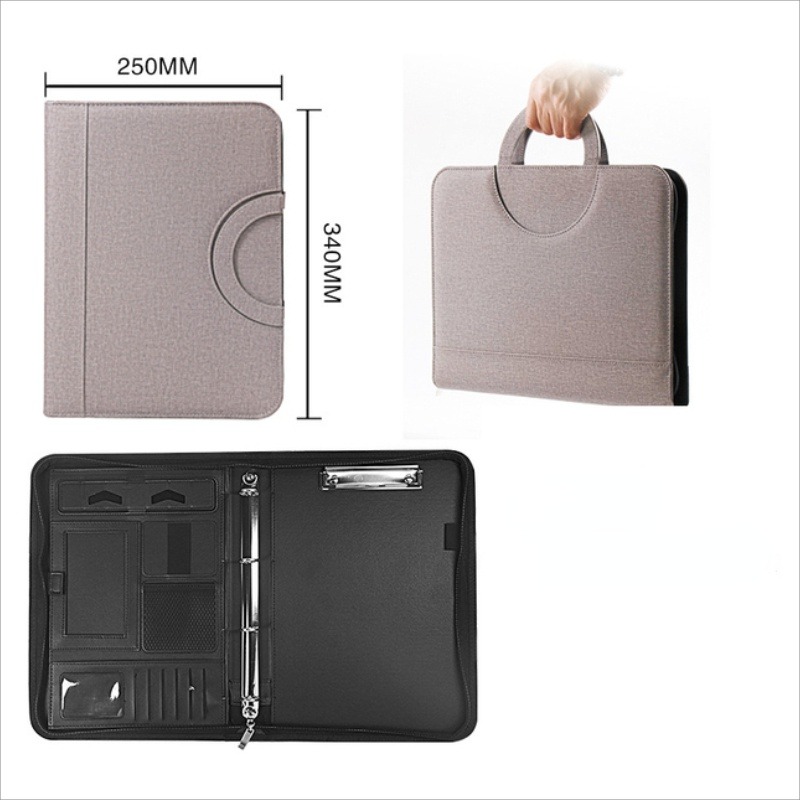 1Pc A4 PU Leather Zipper File  - огляд і ціна Leather Work Folder
