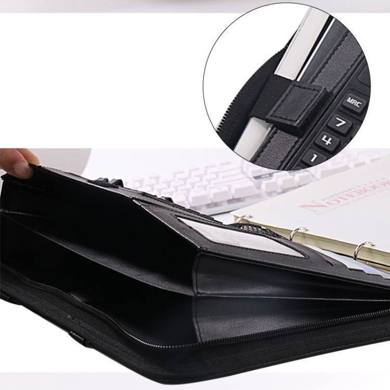 1Pc A4 PU Leather Zipper File  - огляд і ціна Leather Work Folder