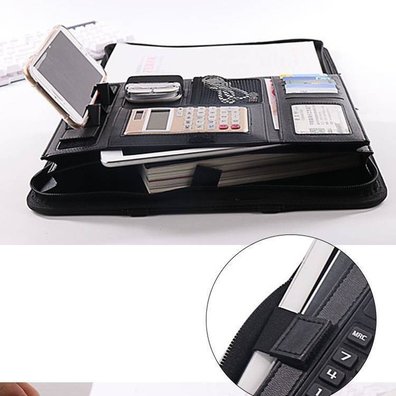 1Pc A4 PU Leather Zipper File  - огляд і ціна Leather Work Folder
